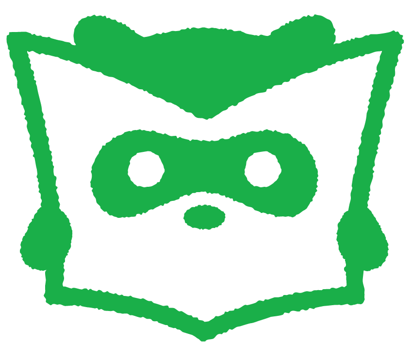 KCZC's mascot Bernie, a raccoon, holding a zine in front of their face