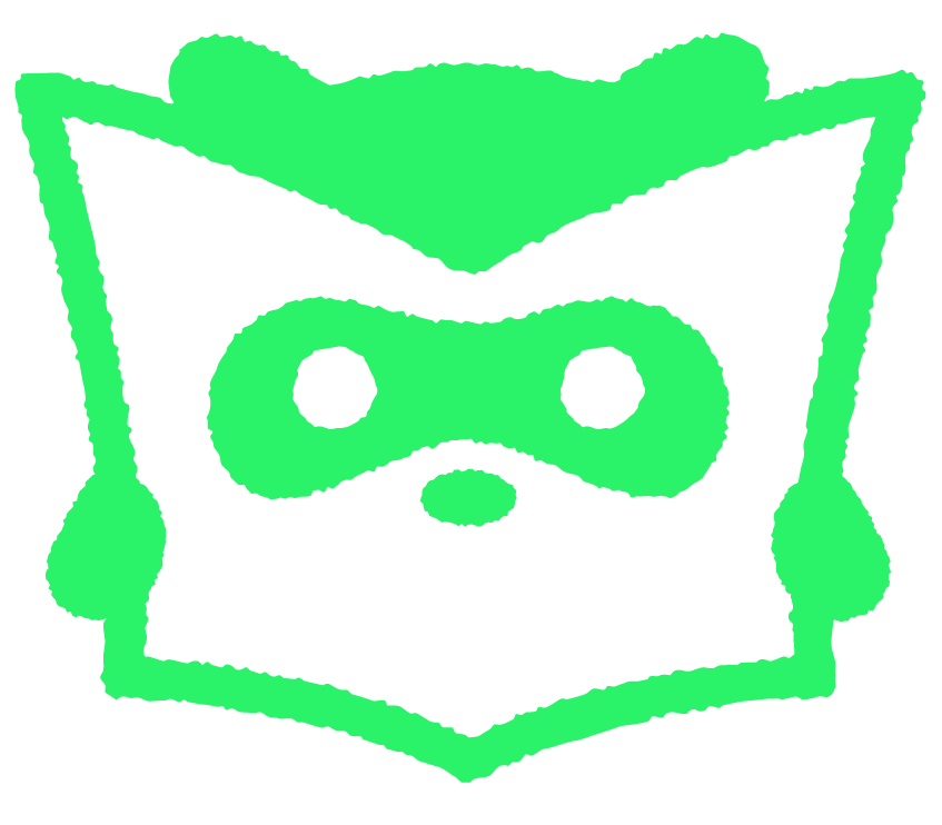 KCZC's mascot Bernie, a raccoon, holding a zine in front of their face